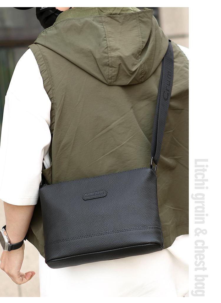 【拍一發三，限時特惠】三拉鍊，多隔層，真牛皮，男士單肩包