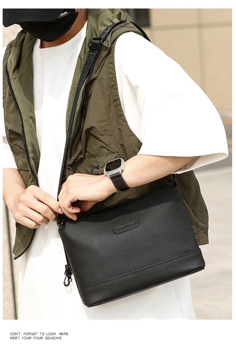 【拍一發三，限時特惠】三拉鍊，多隔層，真牛皮，男士單肩包