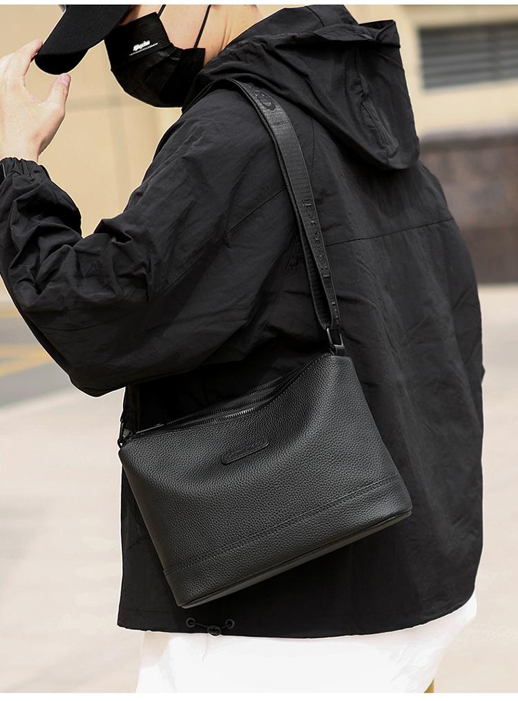 【拍一發三，限時特惠】三拉鍊，多隔層，真牛皮，男士單肩包