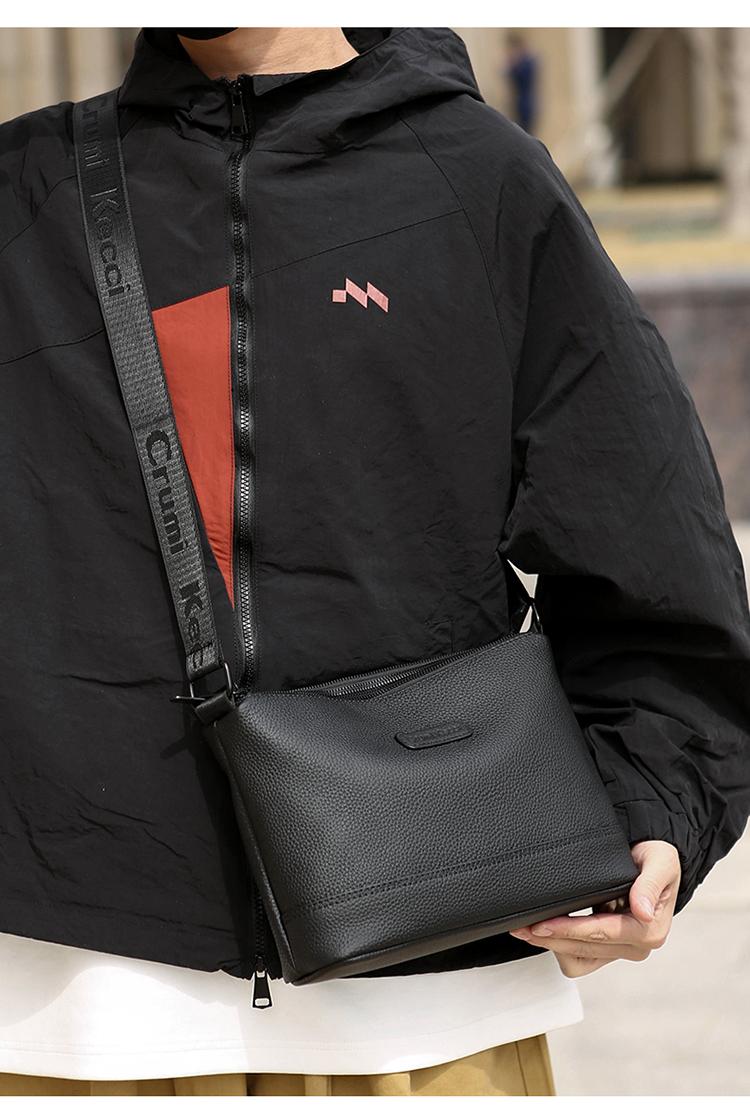 【拍一發三，限時特惠】三拉鍊，多隔層，真牛皮，男士單肩包