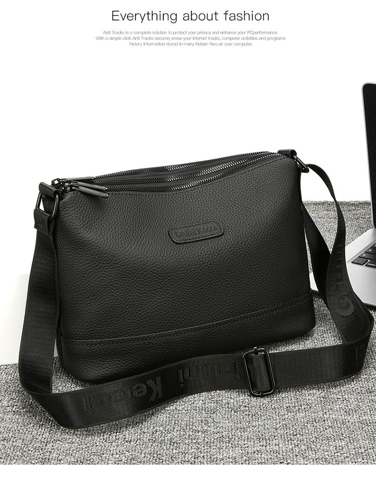 【拍一發三，限時特惠】三拉鍊，多隔層，真牛皮，男士單肩包