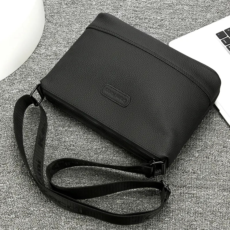 【拍一發三，限時特惠】三拉鍊，多隔層，真牛皮，男士單肩包