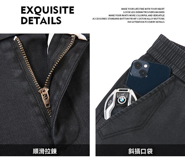 新款九分休閑褲，男士修身直筒，潮流百搭，彈力褲子男