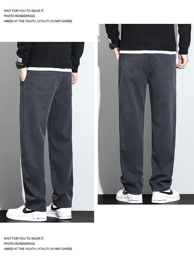 新款九分休閑褲，男士修身直筒，潮流百搭，彈力褲子男