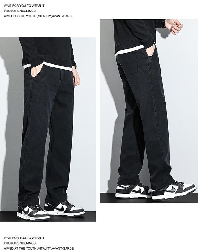 新款九分休閑褲，男士修身直筒，潮流百搭，彈力褲子男