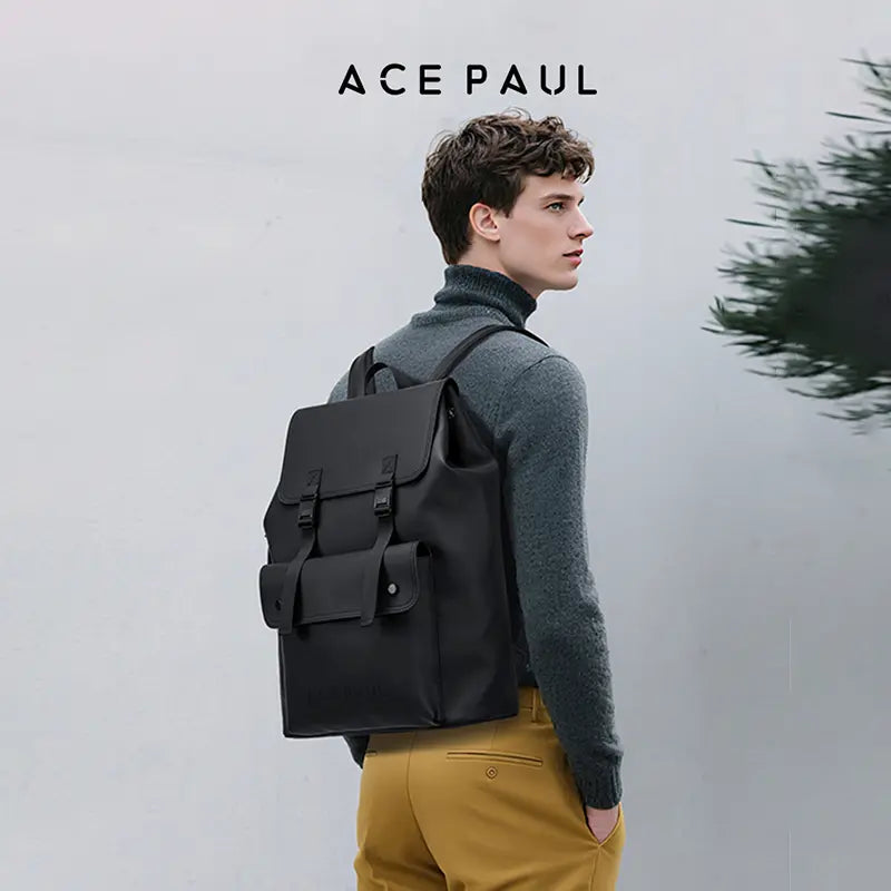 【限時特惠，拍一發三】Ace Paul官方正品，時尚磁吸扣，通勤風，男士雙肩包，電腦包