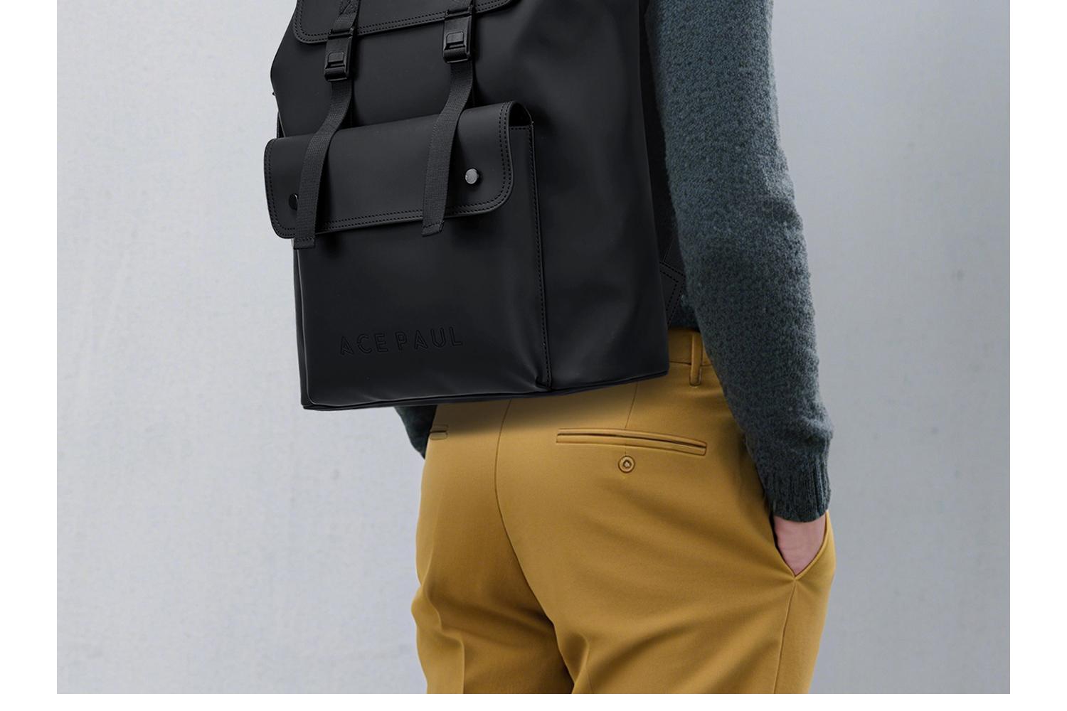 【限時特惠，拍一發三】Ace Paul官方正品，時尚磁吸扣，通勤風，男士雙肩包，電腦包