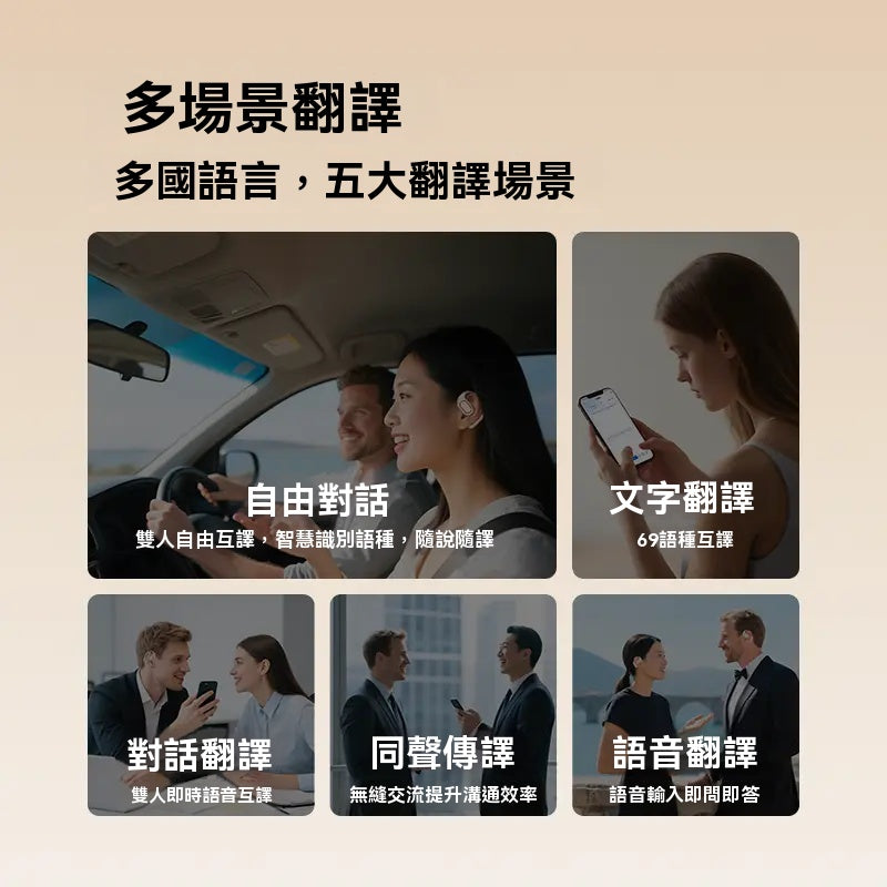 SANSUI/山水，2025年新款，W12，可外放，多語種，同聲傳譯翻譯，智慧耳機